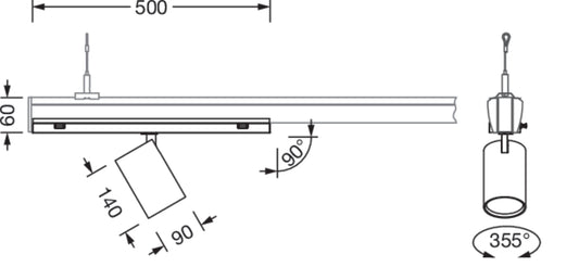 Siteco LED-Richtstrahler f. Tragschiene, Art.-Nr. 51SM13DB11D2C, Ansicht 2