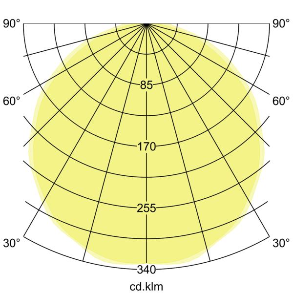 Brumberg LED-Pendel-Flächenleuchte 13600163 – Lichtverteilungskurve