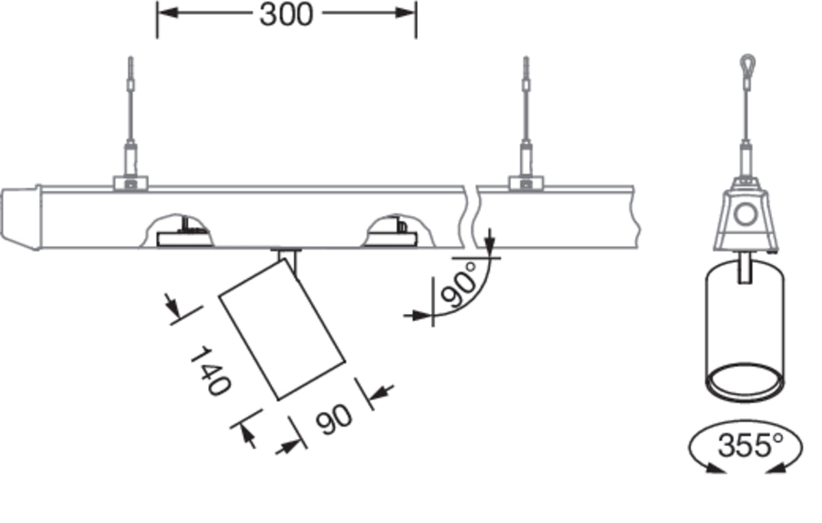 Siteco LED-Richtstrahler f. Tragschiene, Art.-Nr. 51SL33DB11D2C, Ansicht 2