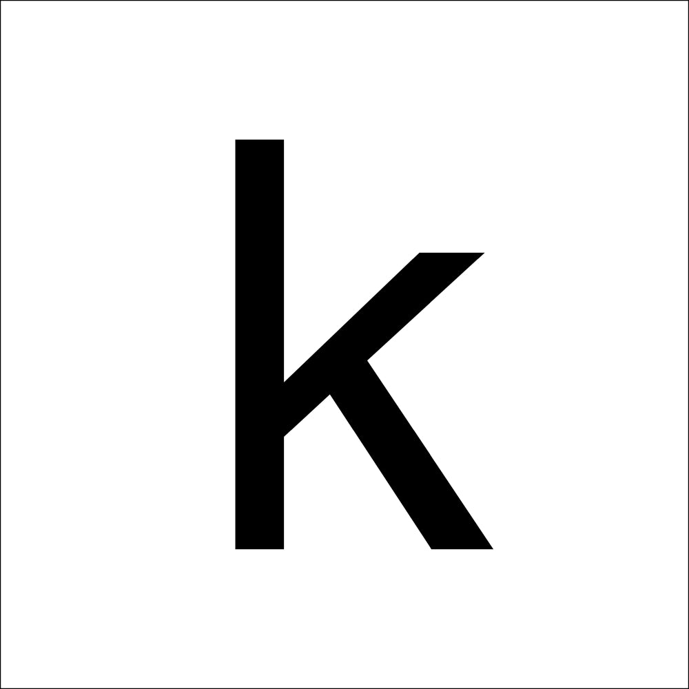 RZB Zimmermann Buchstabe "k" 60mm klein, Art.-Nr. 99221.013.K/K