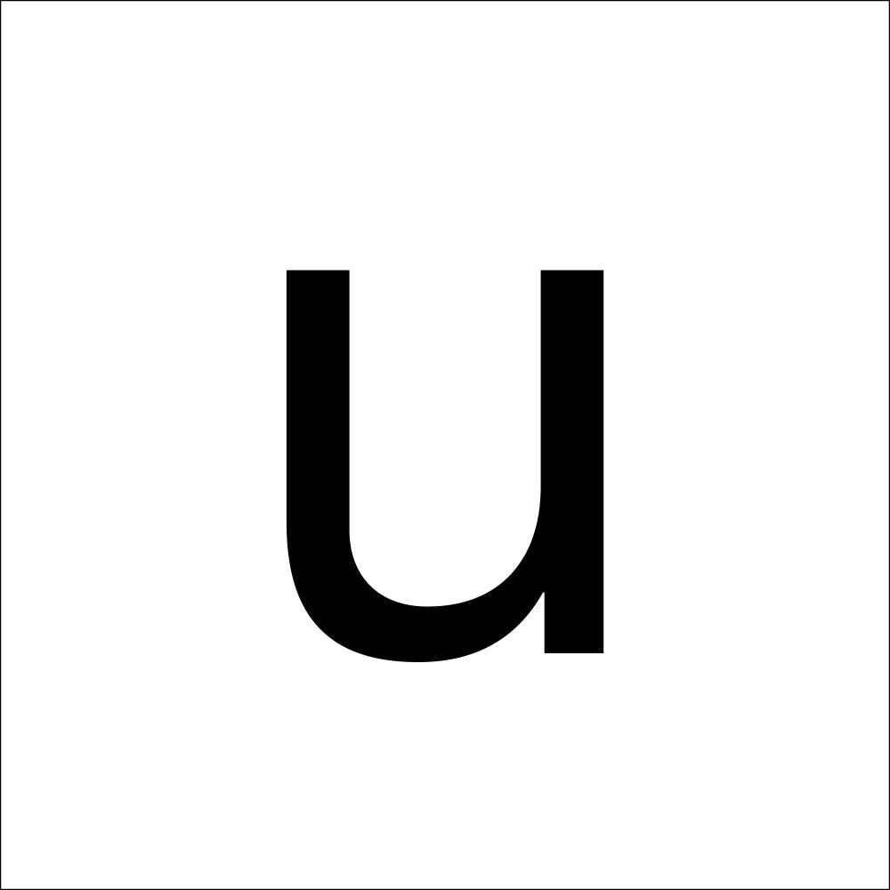 RZB Zimmermann Buchstabe "u" 60mm klein, Art.-Nr. 99221.013.U/K