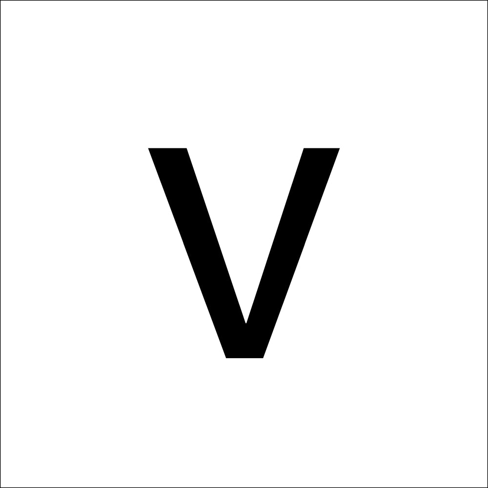 RZB Zimmermann Buchstabe "v" 100mm, Art.-Nr. 99222.013.V/K