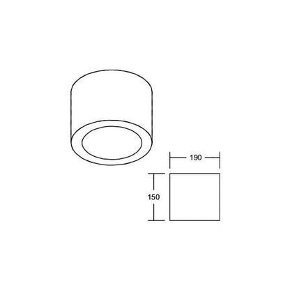 LED-Anbaudownlight 230V 12595183DA – Maßzeichnung