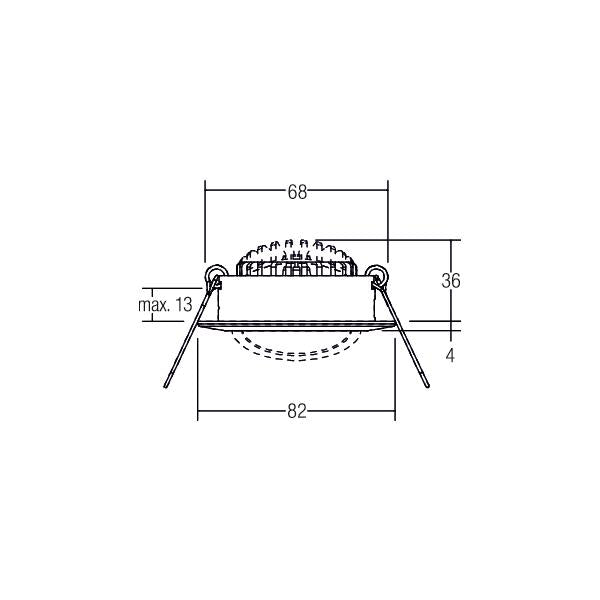 BB03 LED-Einbaustrahler 230V 40463153 – Maßzeichnung