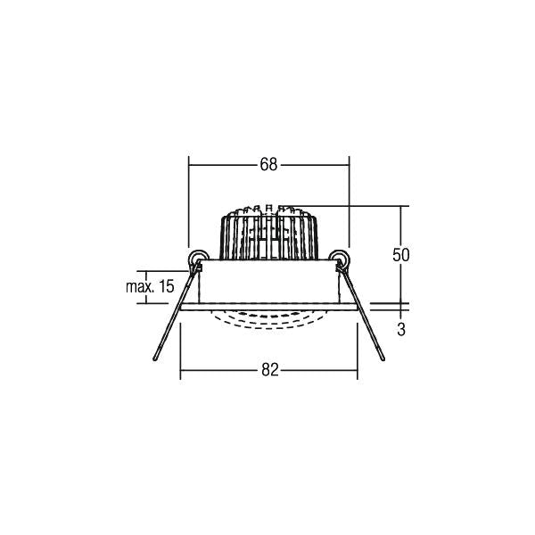 PAYTON-R LED-Einbaustrahler 350 mA 12373083 – Maßzeichnung
