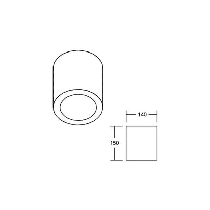 LED-Anbaudownlight 230V 12594184DA – Maßzeichnung