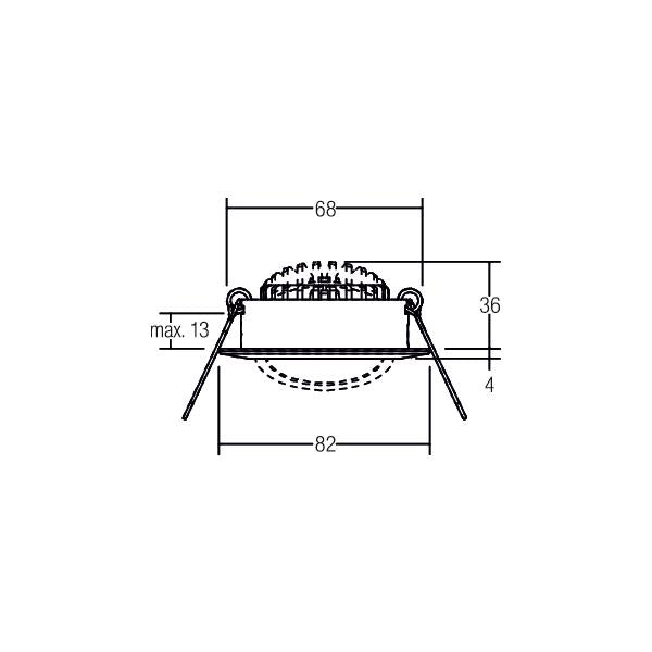 Brumberg LED-Einbaustrahler 230V 38463023 – Maßzeichnung