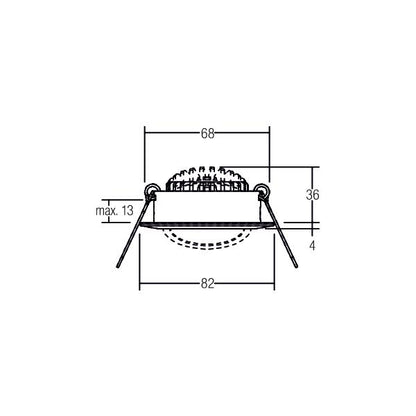 Brumberg LED-Einbaustrahler 230V 38463023 – Maßzeichnung