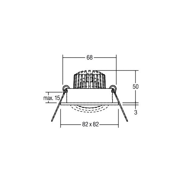PAYTON-S LED-Einbaustrahler 350 mA 12374253 – Maßzeichnung