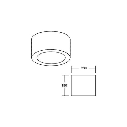 LED-Anbaudownlight 230V 12597183 – Maßzeichnung